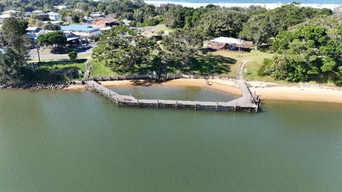 Aerial view of the Mylestom Tidal Pool before upgrade